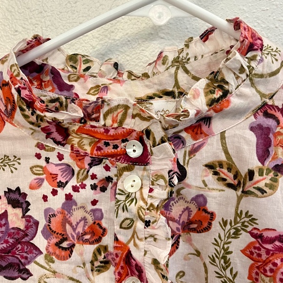 NWT House of Harlow 1960 Button Down Pink Floral Print Blouse Extra Small XS - Picture 7 of 10